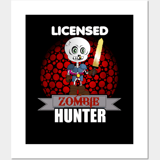 Licensed Zombie Hunter Skeleton Halloween Wall Art by theperfectpresents